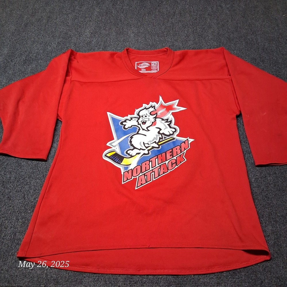 Northern Attack Hockey Jersey Youth XL‎ Red Pullover Yeti Graphic